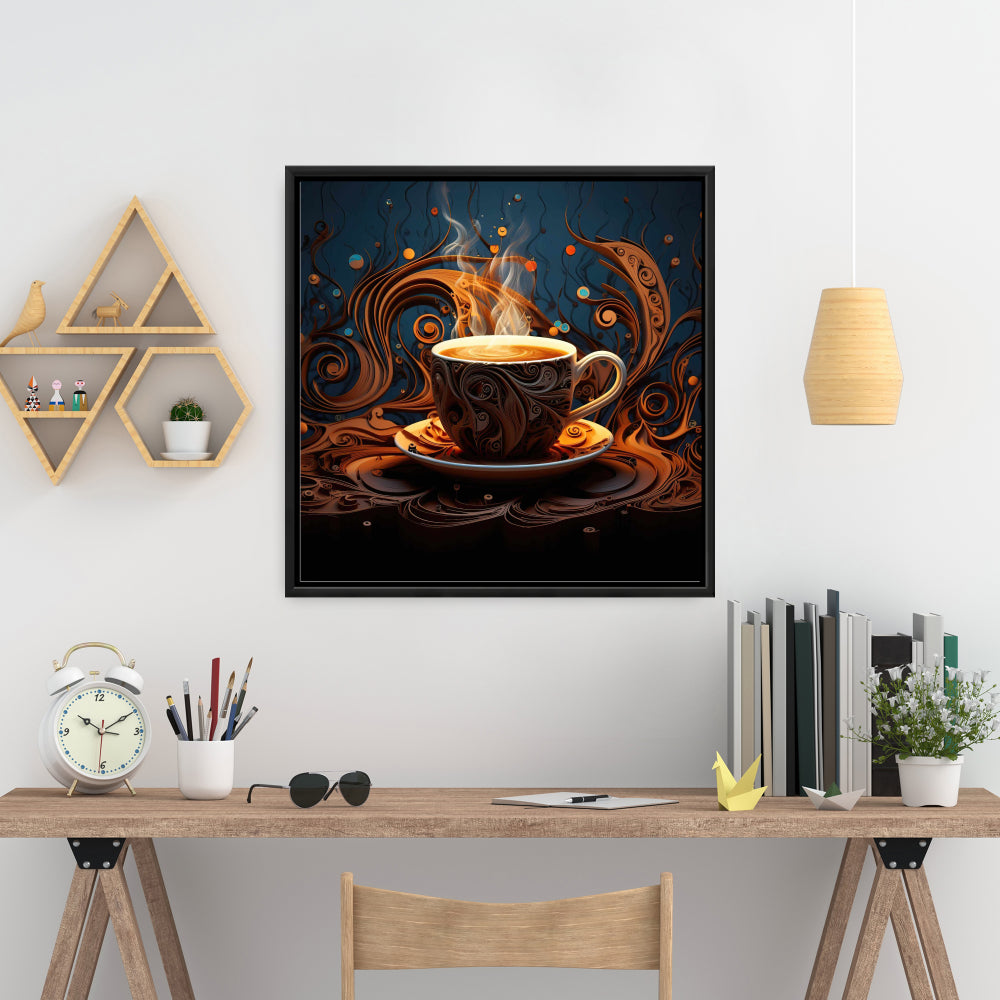 Café transe – Toile bleue minimaliste | Décoration d'intérieur