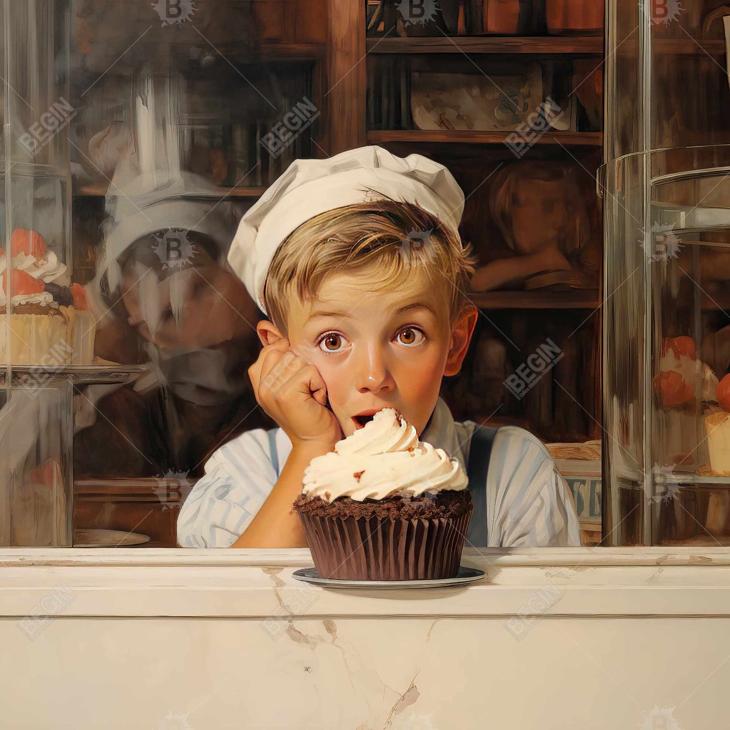 La plus belle toile de cupcakes | Décoration murale contemporaine blanche