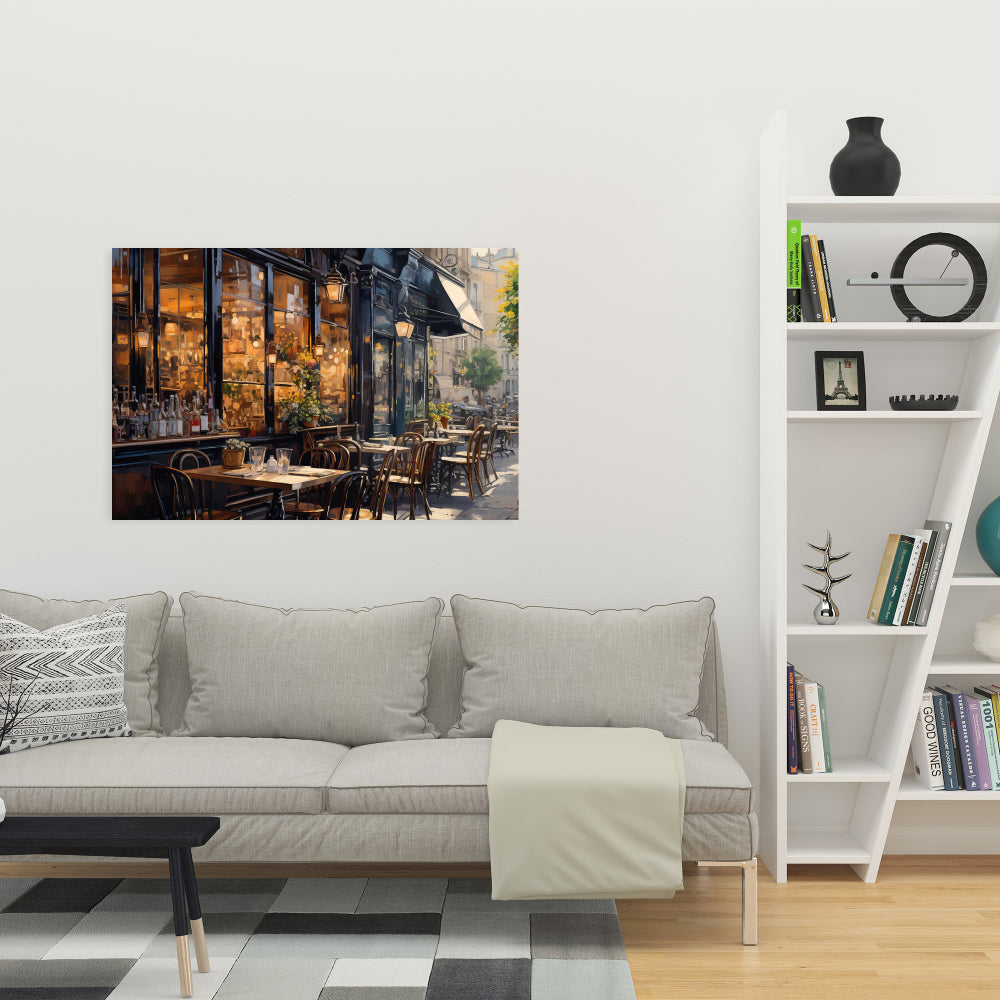 Toile « Café au coin de la rue » | Décoration de chambre gastronomique américaine