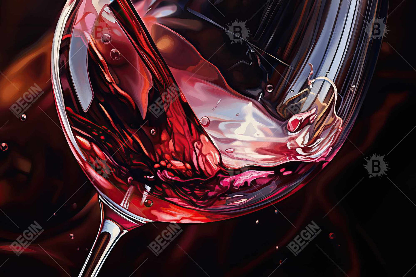 Toile décorative en verre à vin | Décoration d'intérieur avec cadre noir