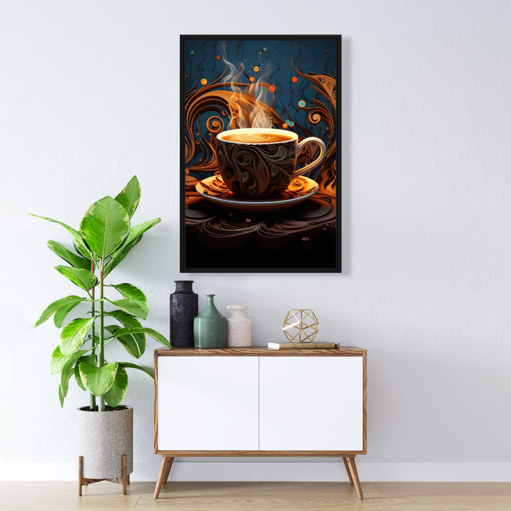 Café transe – Toile bleue minimaliste | Décoration d'intérieur