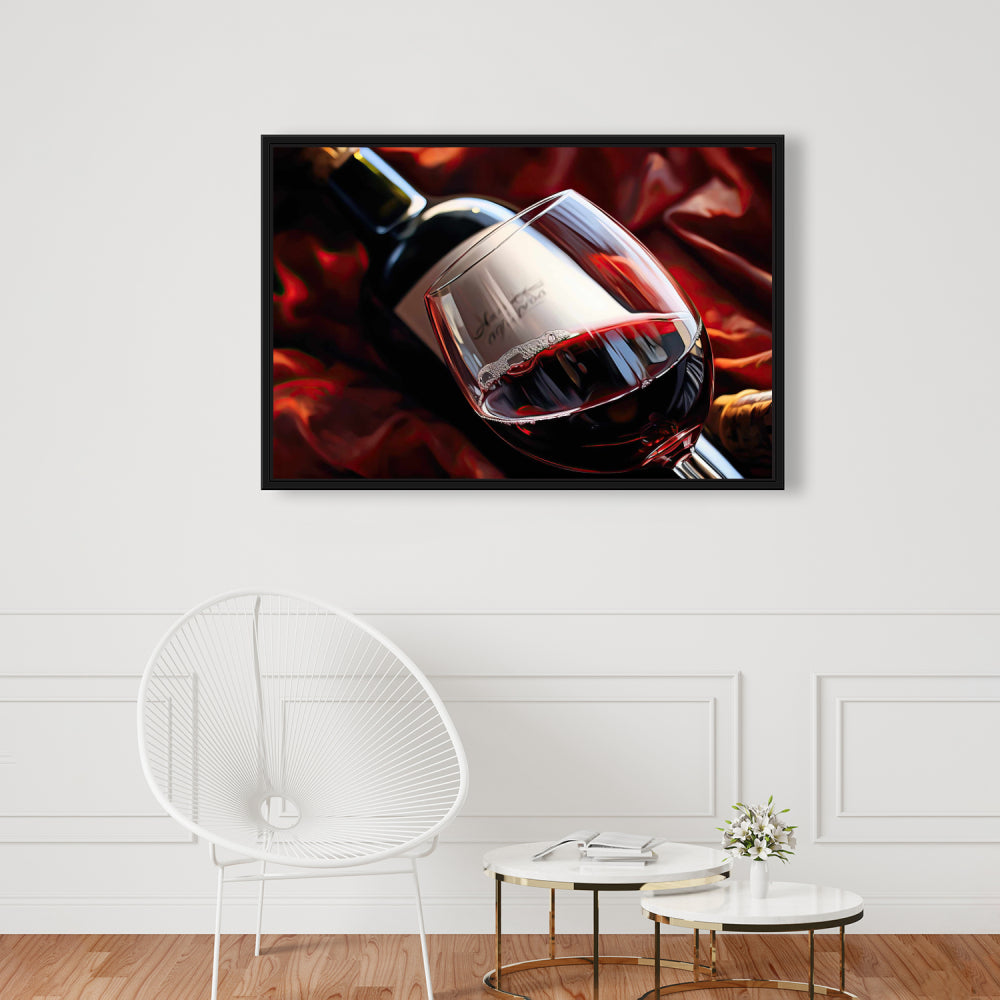 Au-dessus de la bouteille – Toile blanche contemporaine pour la décoration intérieure