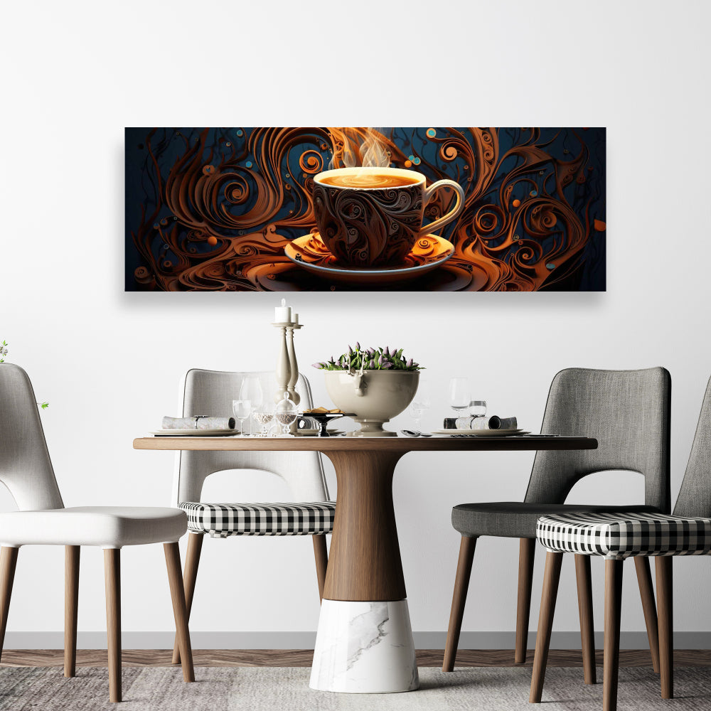 Coffee Trance Blue Kitchen Canvas - Minimalist Home Decor