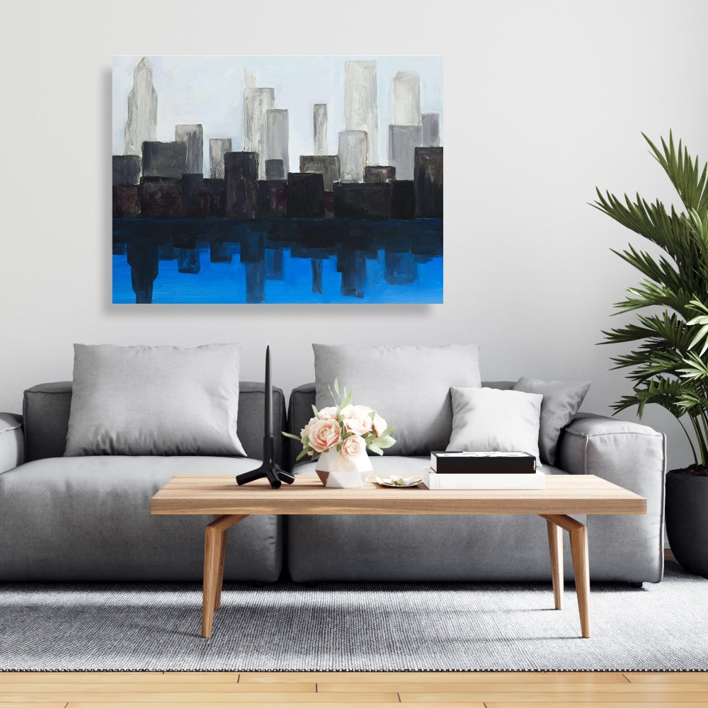 Blue City Building Canvas | Home Decor Wall Art