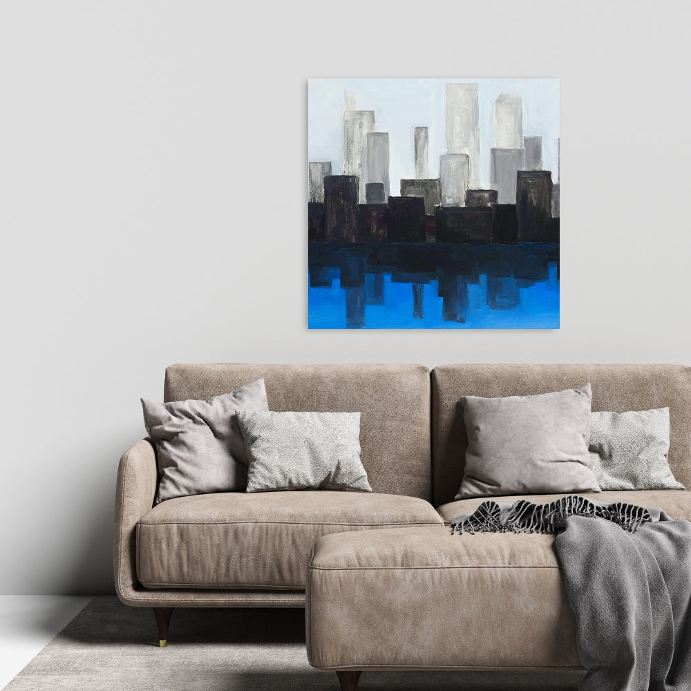 Blue City Building Canvas | Home Decor Wall Art