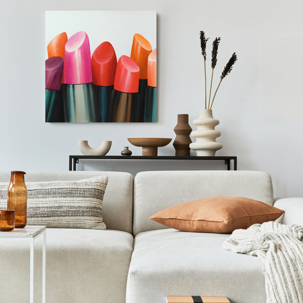 Lipstick Addict Romantic Bedroom Canvas | Home Decor Art