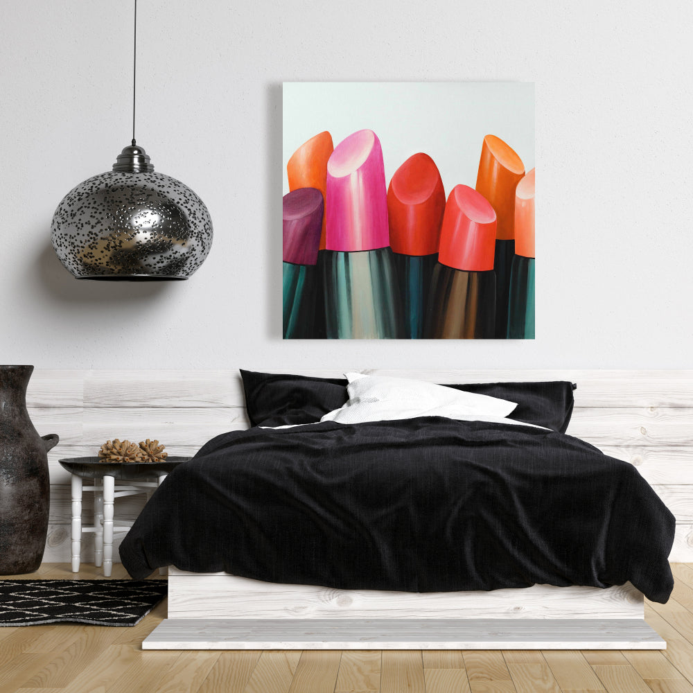 Lipstick Addict Romantic Bedroom Canvas | Home Decor Art