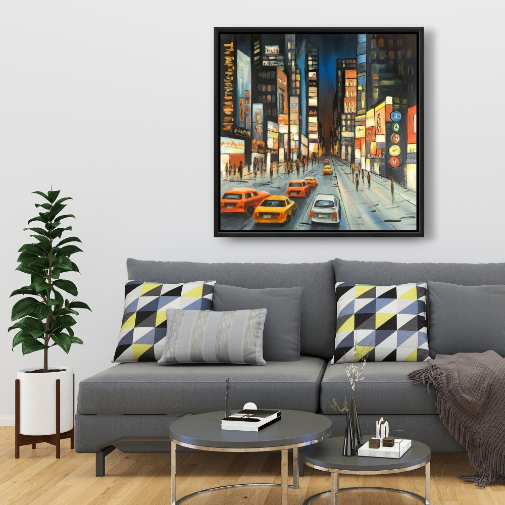 Toile encadrée « Vue sur Times Square » | Décoration de chambre urbaine