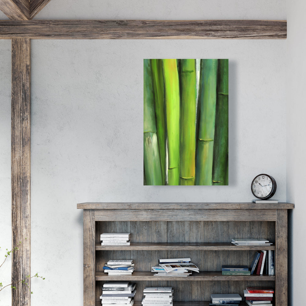 Green Bamboo Asian Floral & Botanical Canvas | Home Decor
