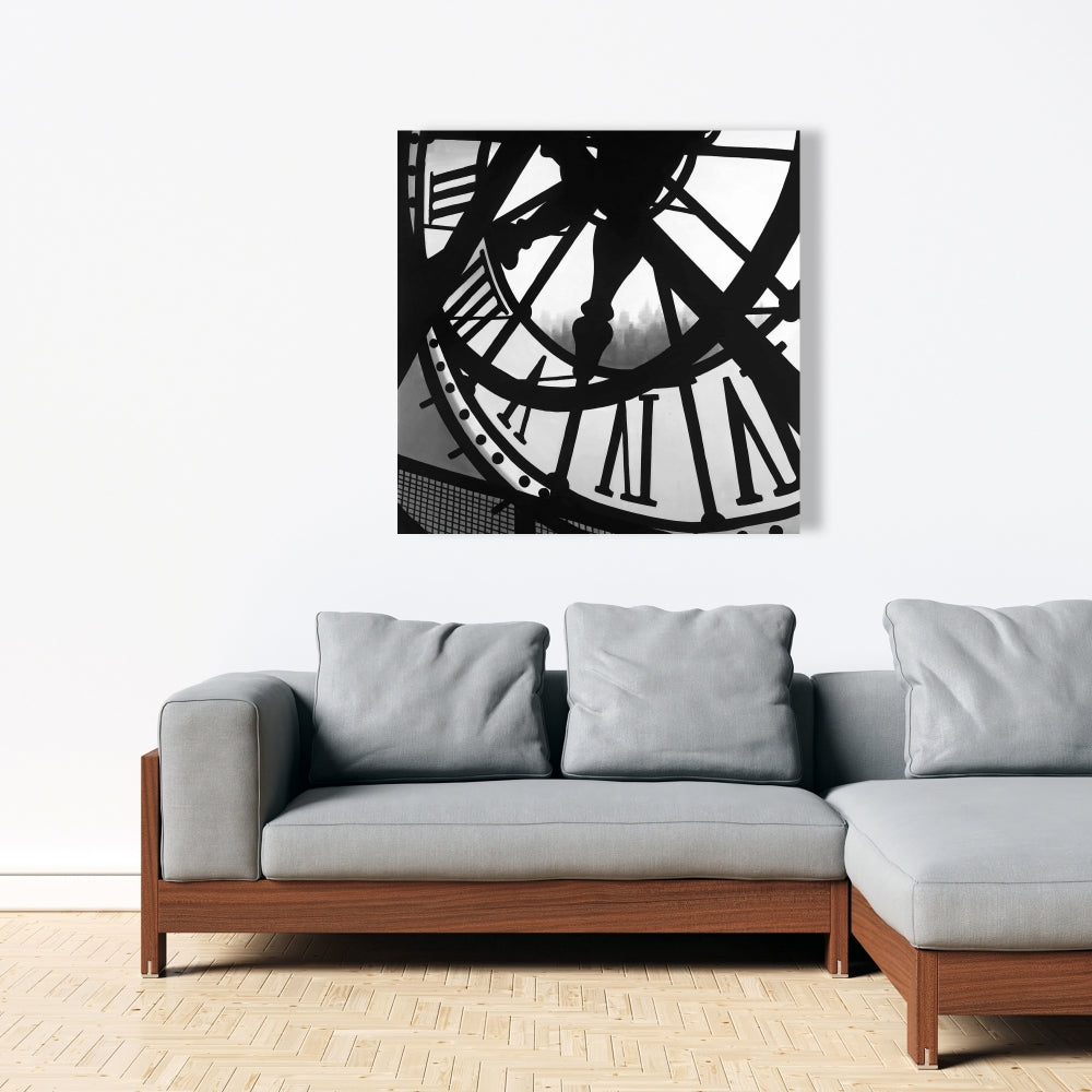 Monochrome White Canvas - Giant Clock Orsay Museum Wall Art