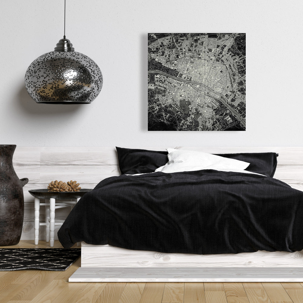 Toile avec vue satellite d'avion | Décoration industrielle pour homme