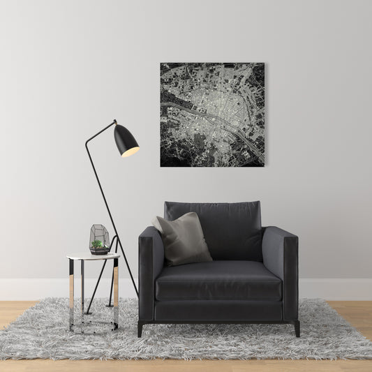 Toile avec vue satellite d'avion | Décoration industrielle pour homme