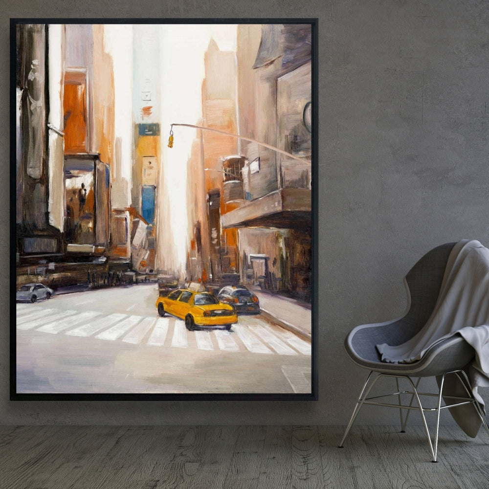 Modern Framed Canvas | New York City Center Bedroom Decor