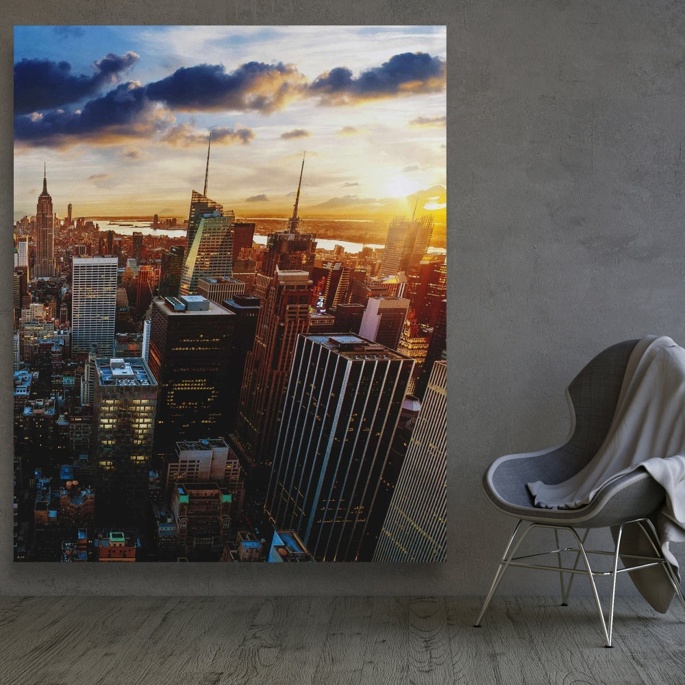 Toile de chambre bleue – Ville de New York par Dawn | Décoration d'intérieur