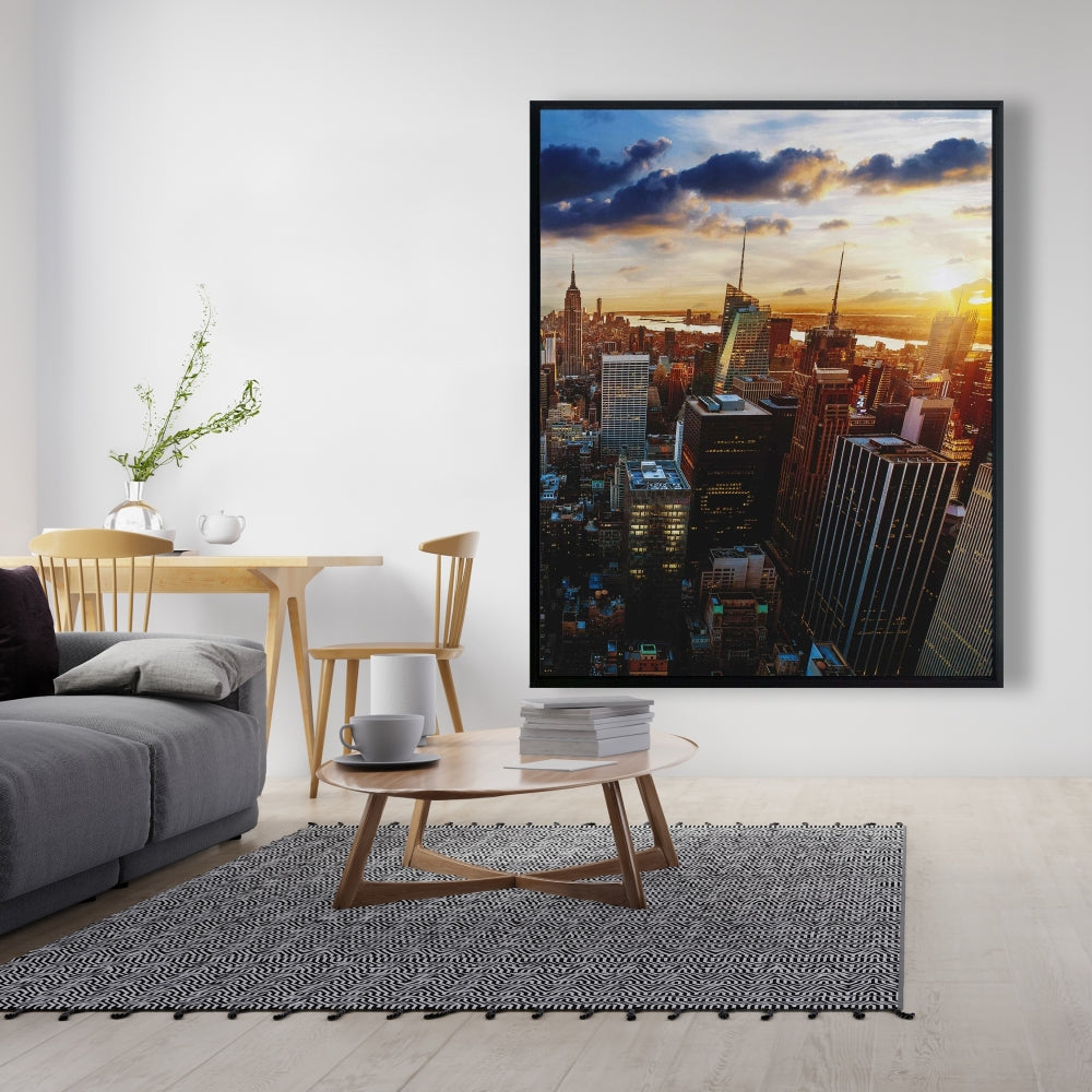New York vue de l'aube | Toile encadrée pour décoration intérieure