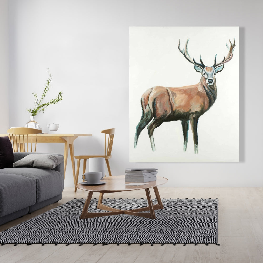 Rustic White Bedroom Canvas - Deer Art for Home Decor