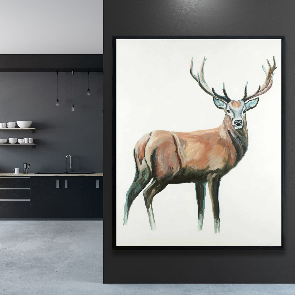 Deer Rustic Bedroom Canvas - Framed Wall Art for Home Decor