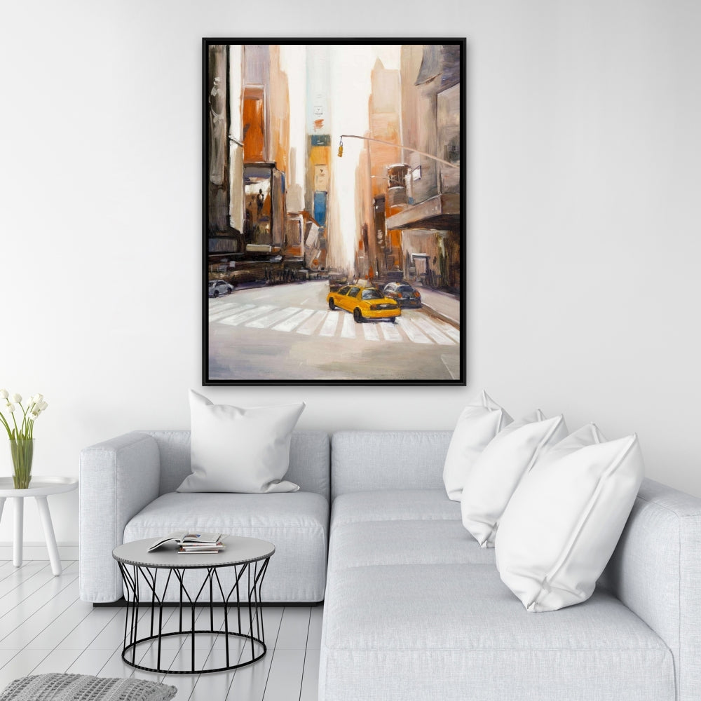 Modern Framed Canvas | New York City Center Bedroom Decor