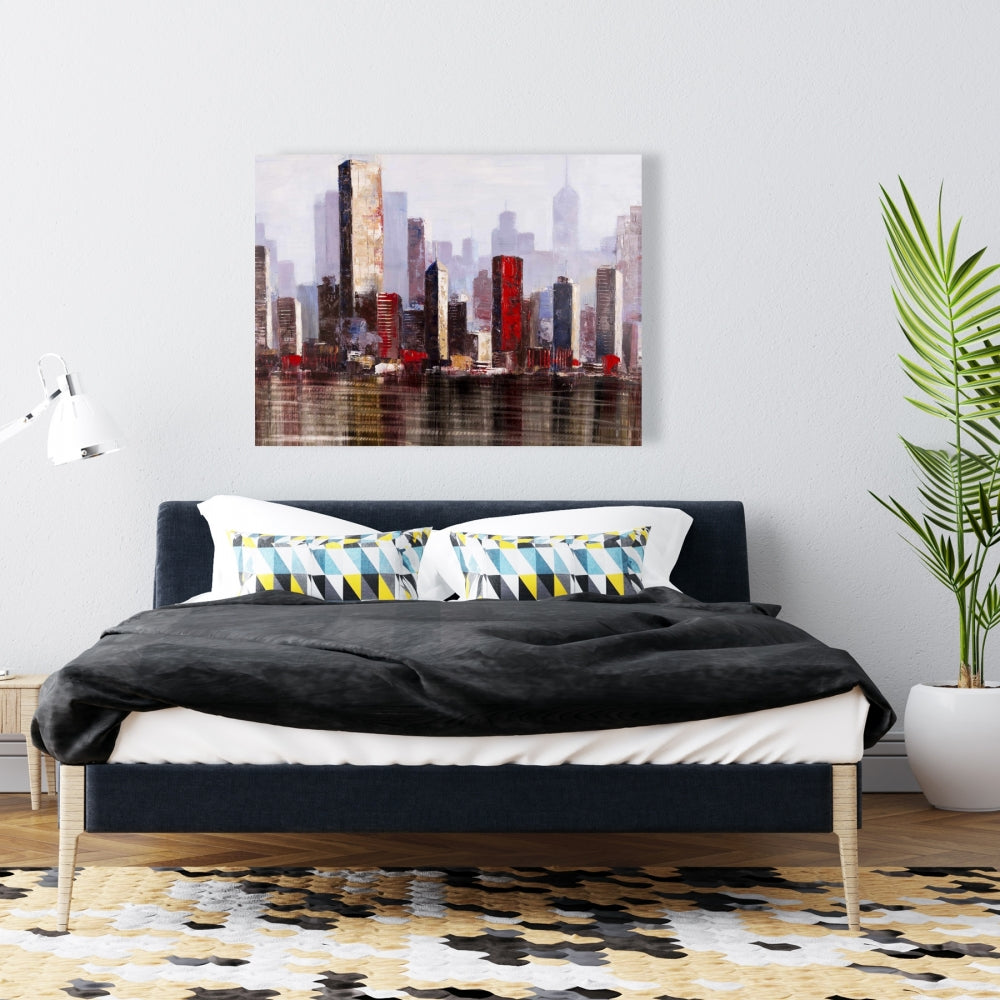 Industrial Cities Blue Canvas - Urban Style Home Decor