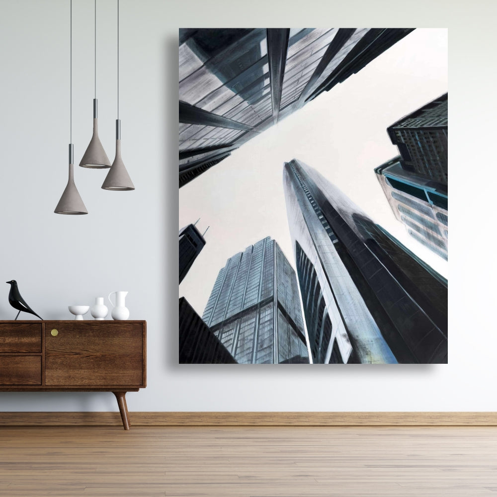 Perspective Skyscraper Canvas - Modern Home Decor Wall Art