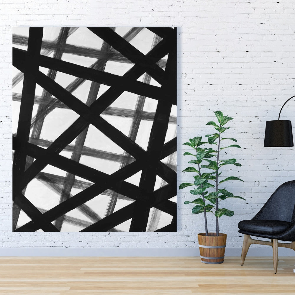 Abstract Bold Lines Canvas | Pattern Contemporary Home Decor