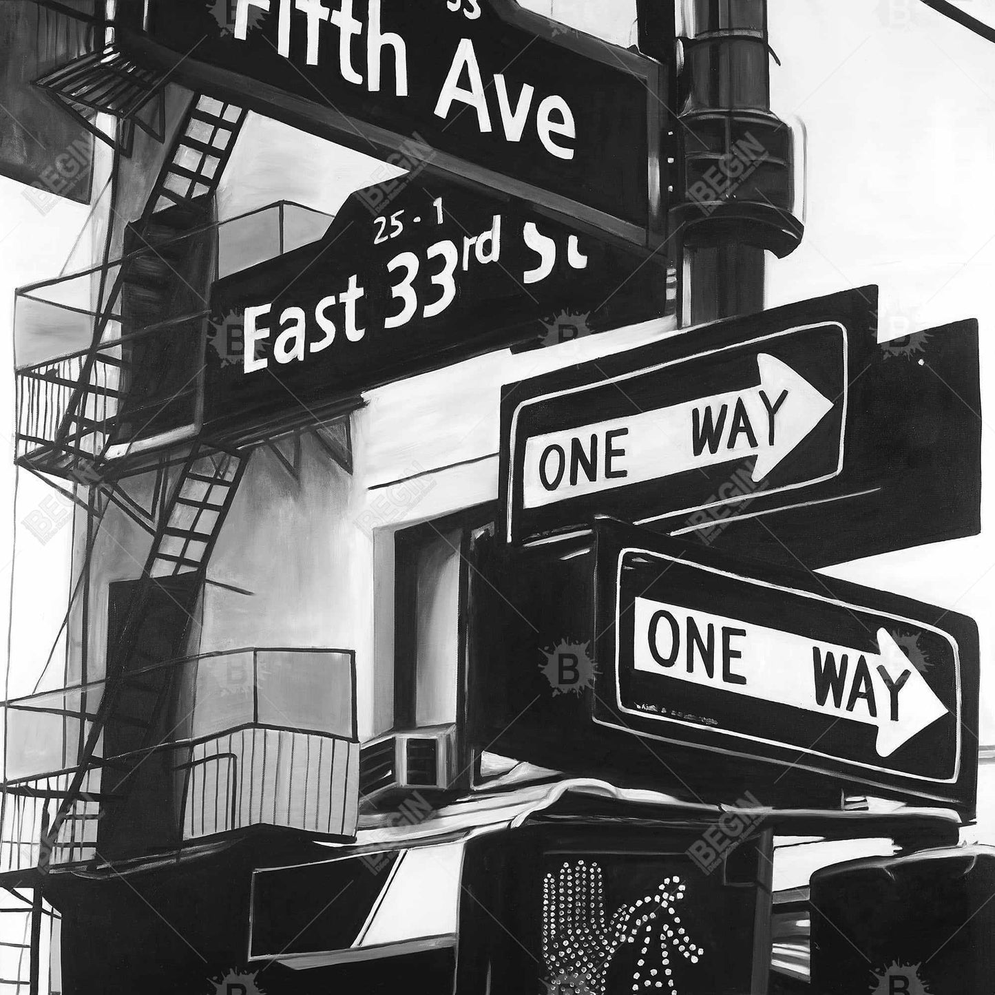 Toile encadrée avec panneaux de New York | Décoration murale