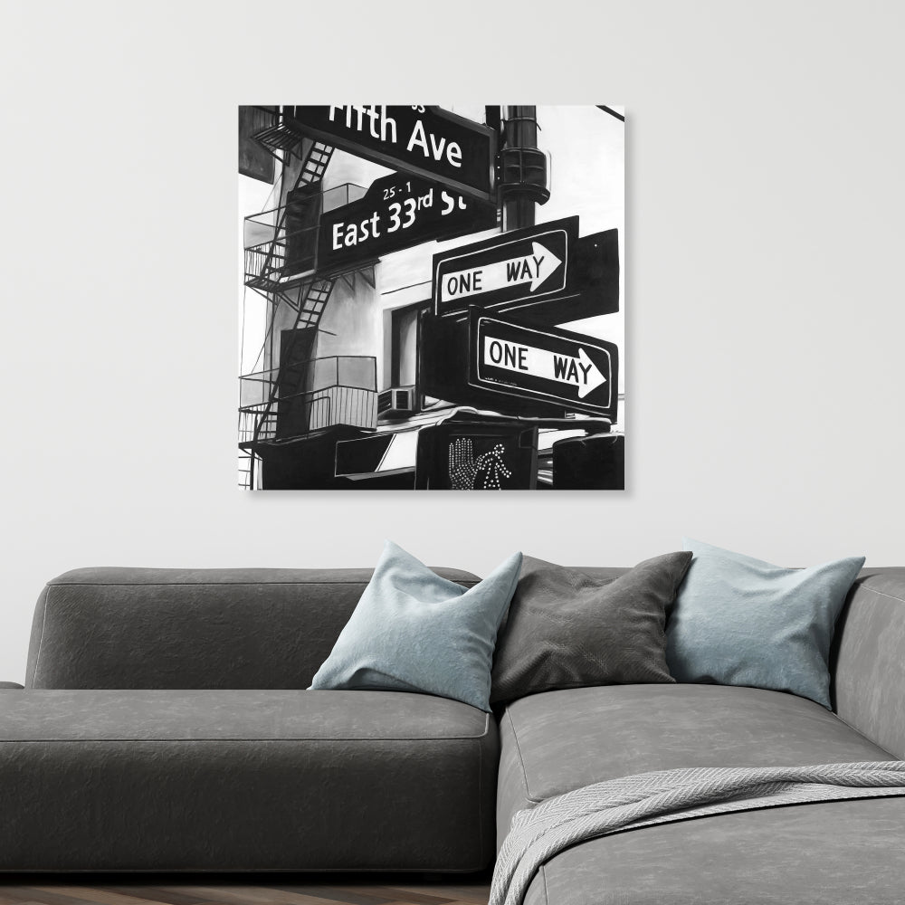 Toiles de panneaux de New York | Décoration d'intérieur | Villes blanches