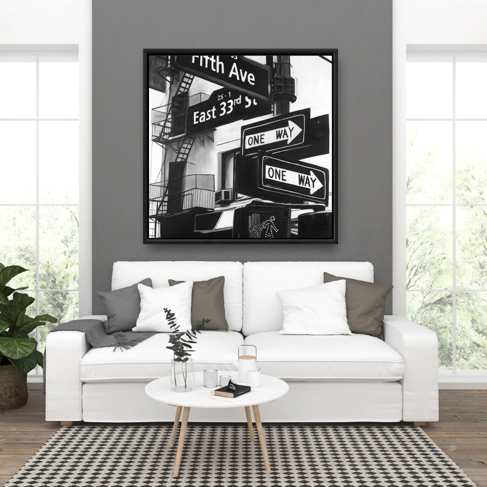 Toile encadrée avec panneaux de New York | Décoration murale