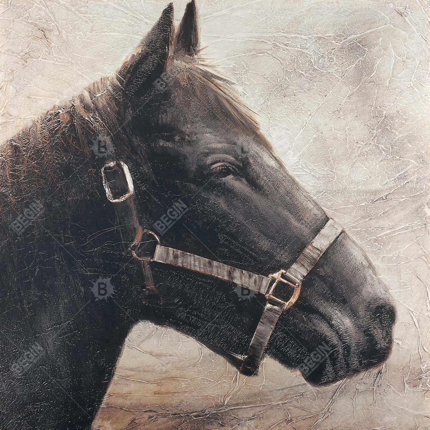 Gallopin the Brown Horse Canvas | Farm Animal Decor | Bedroom