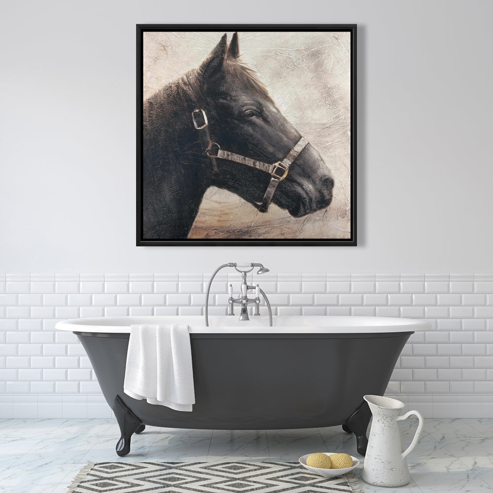 Gallopin the Brown Horse Canvas | Farm Animal Decor | Bedroom