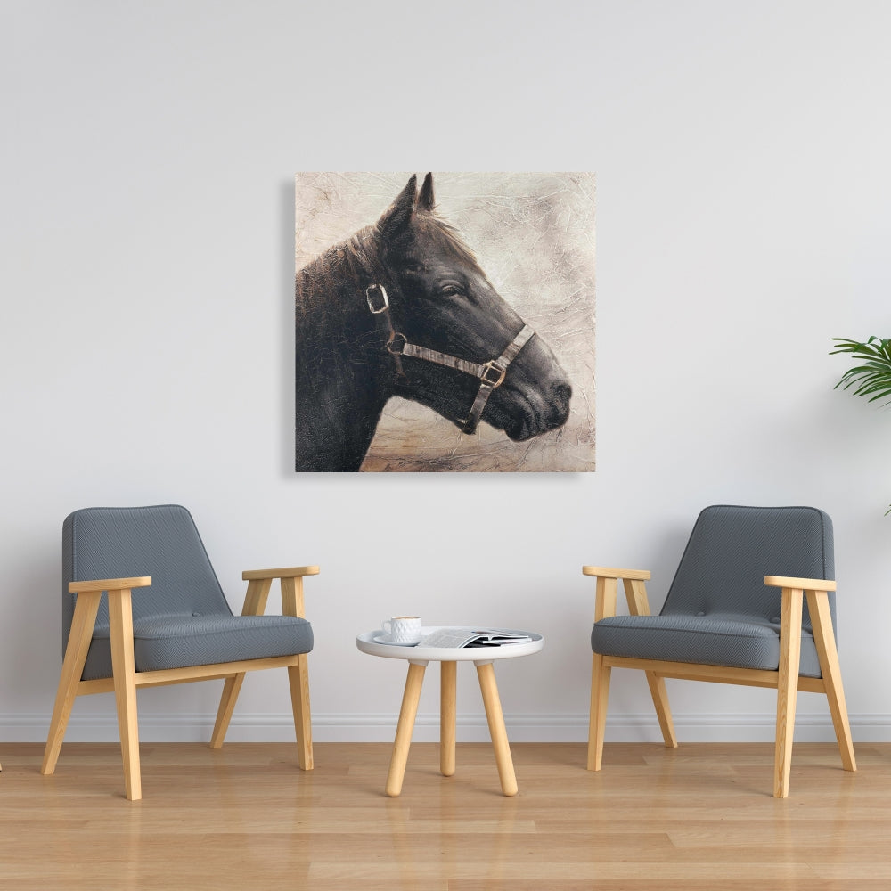 Gallopin the Brown Horse Canvas | Bedroom Home Decor Art