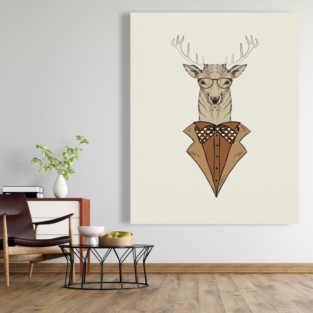 Brown Deer Animals Canvas | Deer with Brown Coat Home Decor