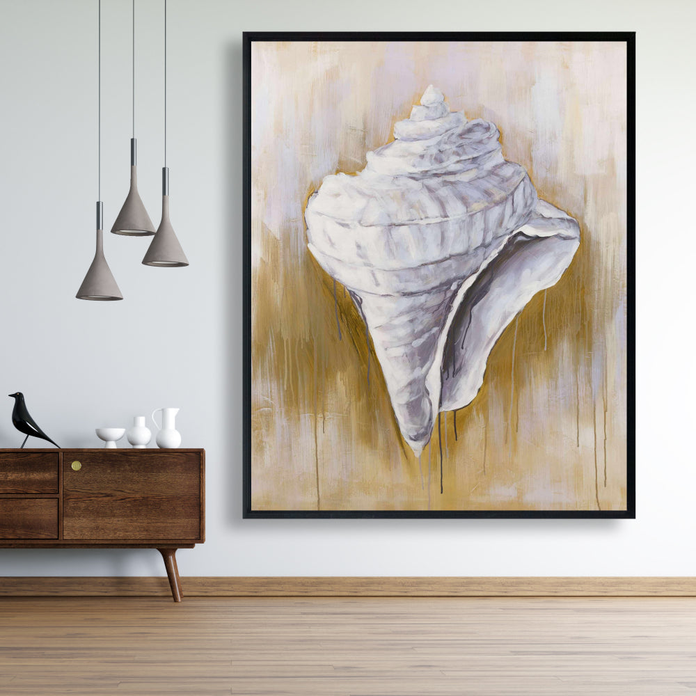 Toile encadrée « Coquillage conique côtier » - Décoration d'intérieur contemporaine