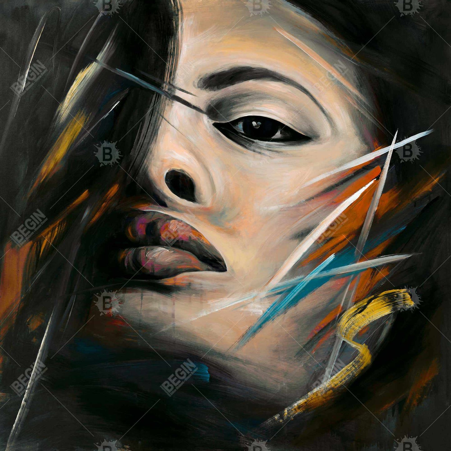 Abstract Woman Portrait Canvas - Beauty Bedroom Home Decor