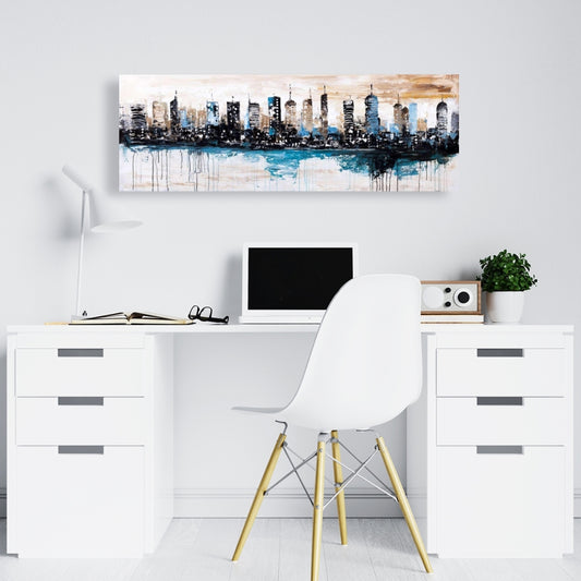 Building Bedroom Cities Canvas - Buildings on the Horizon Decor