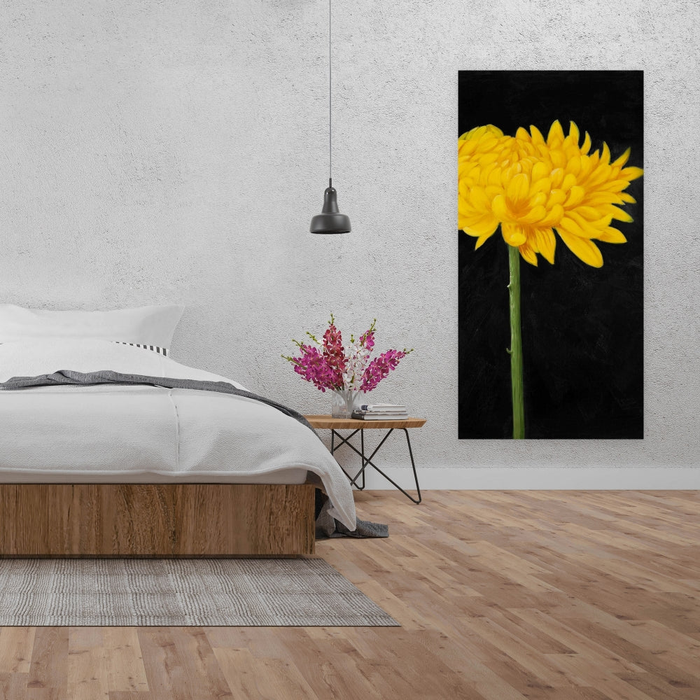Chrysanthemum Rustic Botanical Canvas | Home Decor Wall Art