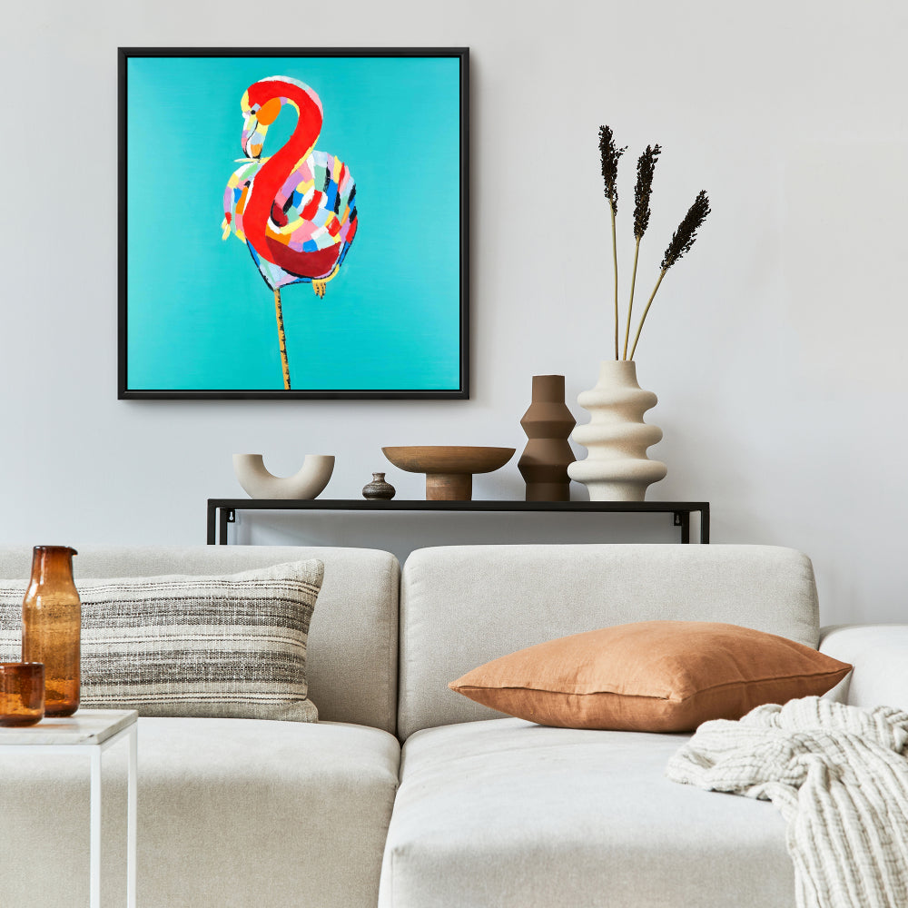 Colorful Flamingo Exotic Bird Canvas | Home Decor Wall Art