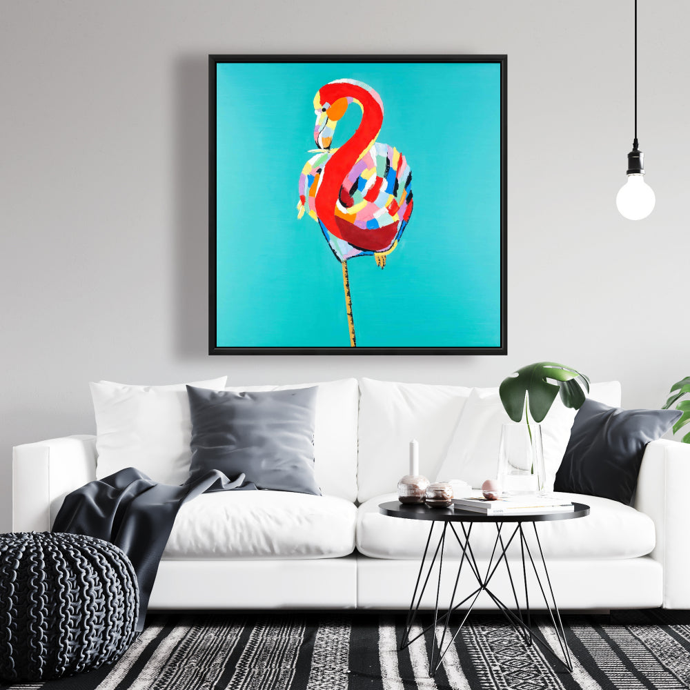 Colorful Flamingo Exotic Bird Canvas | Home Decor Wall Art