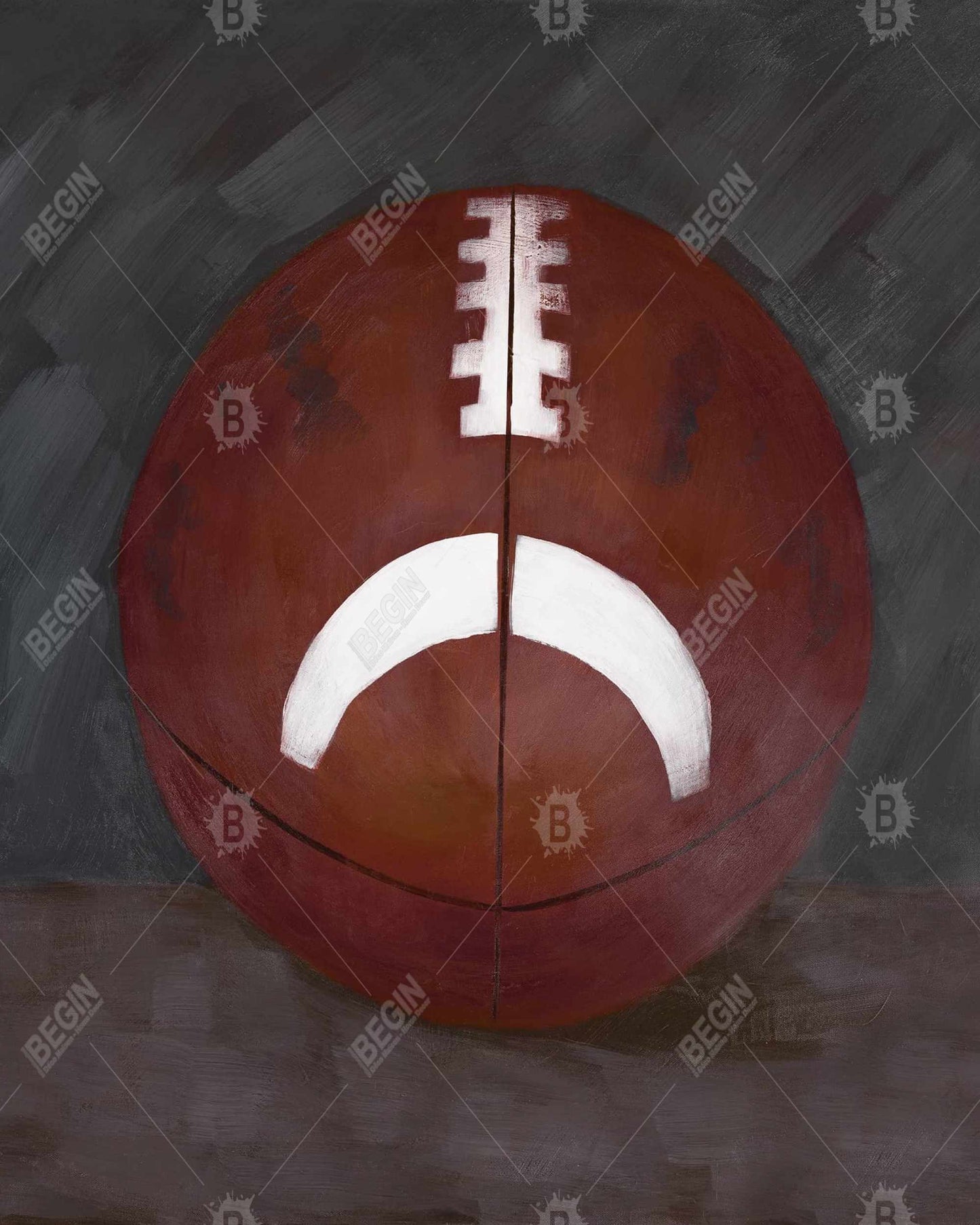 Football Ball Canvas | American Still Life Brown Framed Decor