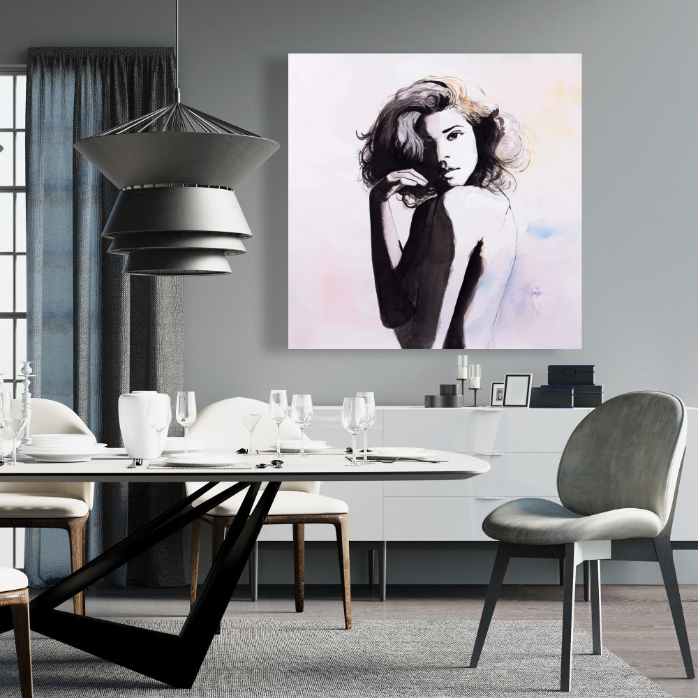 Purple Bedroom Figurative Canvas - Almost Nude Home Decor