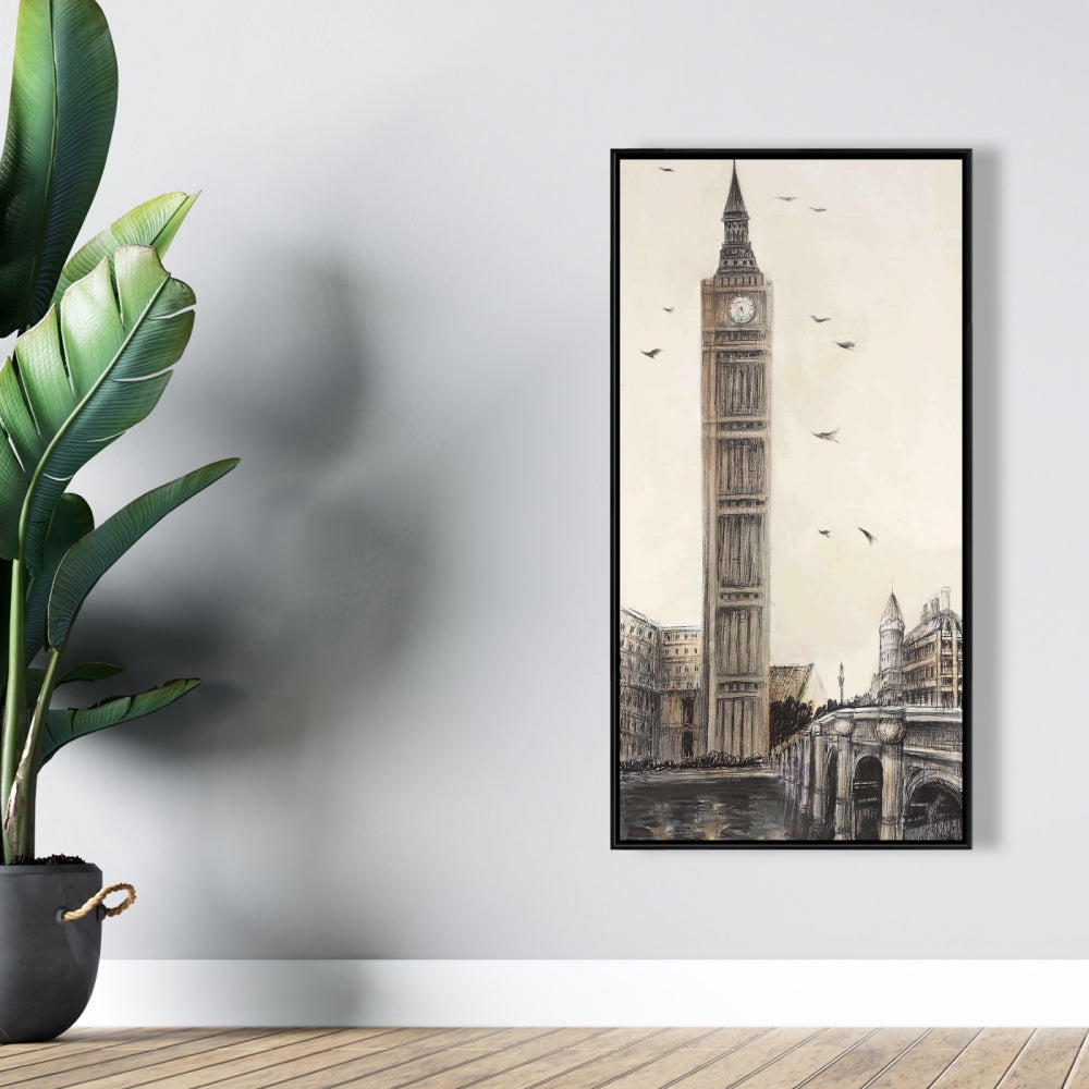 Big Ben à Londres | Toile encadrée marron