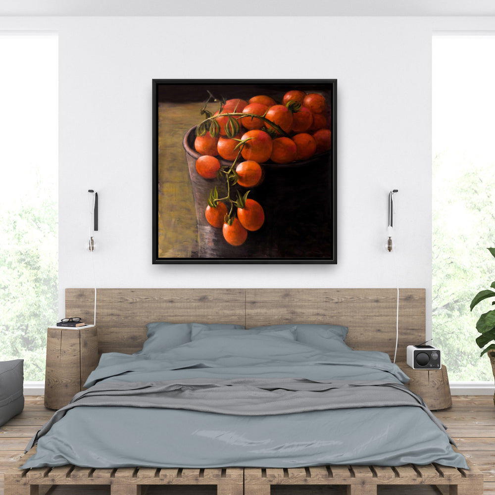 Toile « Seau de tomates cerises » | Décoration murale pour cuisine