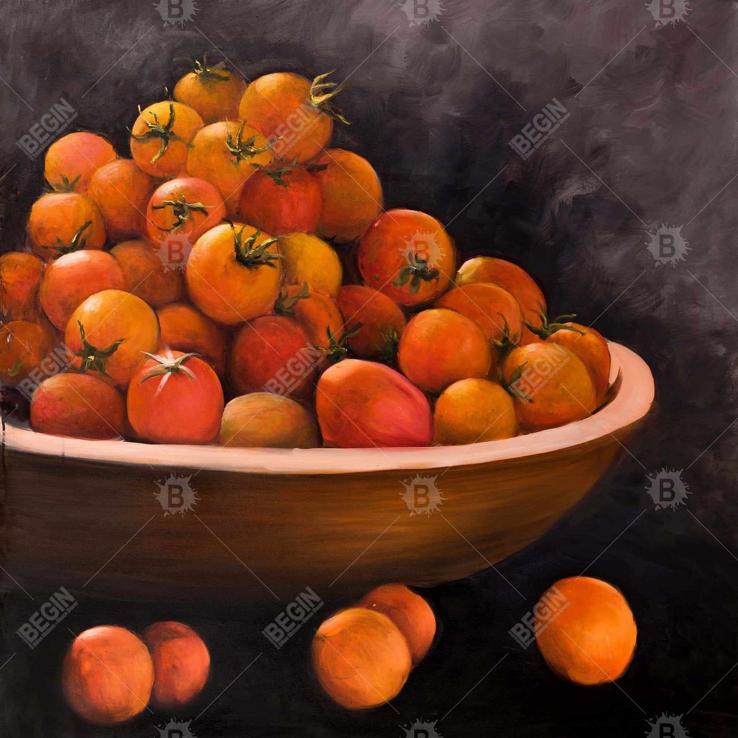 Bowl of Cherry Tomatoes Canvas | Modern Home Decor Art
