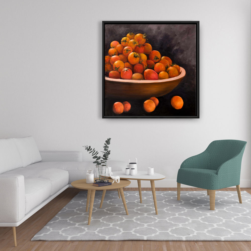 Bowl of Cherry Tomatoes Canvas | Modern Home Decor Art