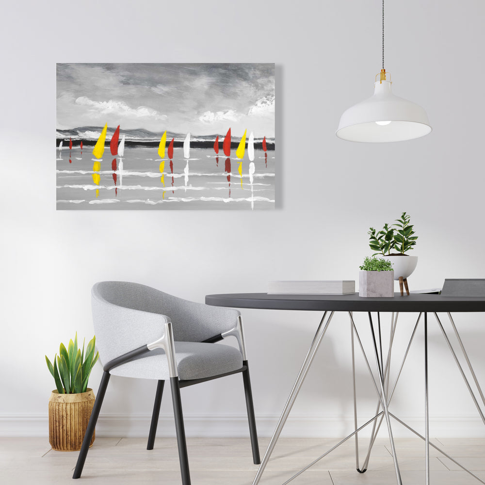 Sailing on the Lake Canvas - White Coastal Bedroom Decor