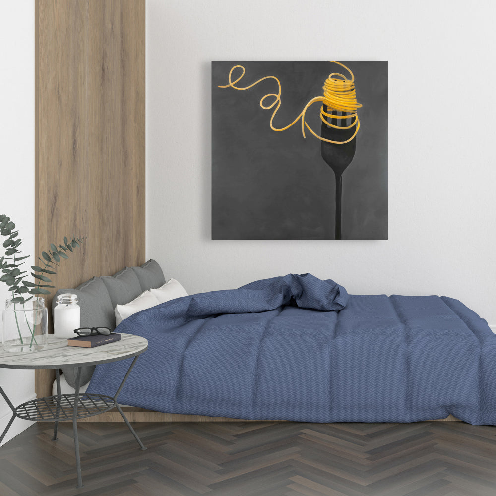 Spaghetti Pasta Fork Canvas - Modern Home Decor Wall Art