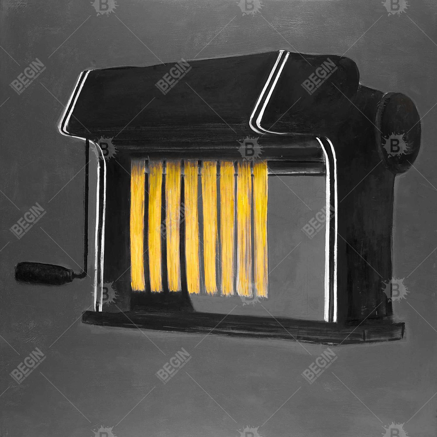 Modern Kitchen Canvas - Fresh Pasta Machine Home Decor Art