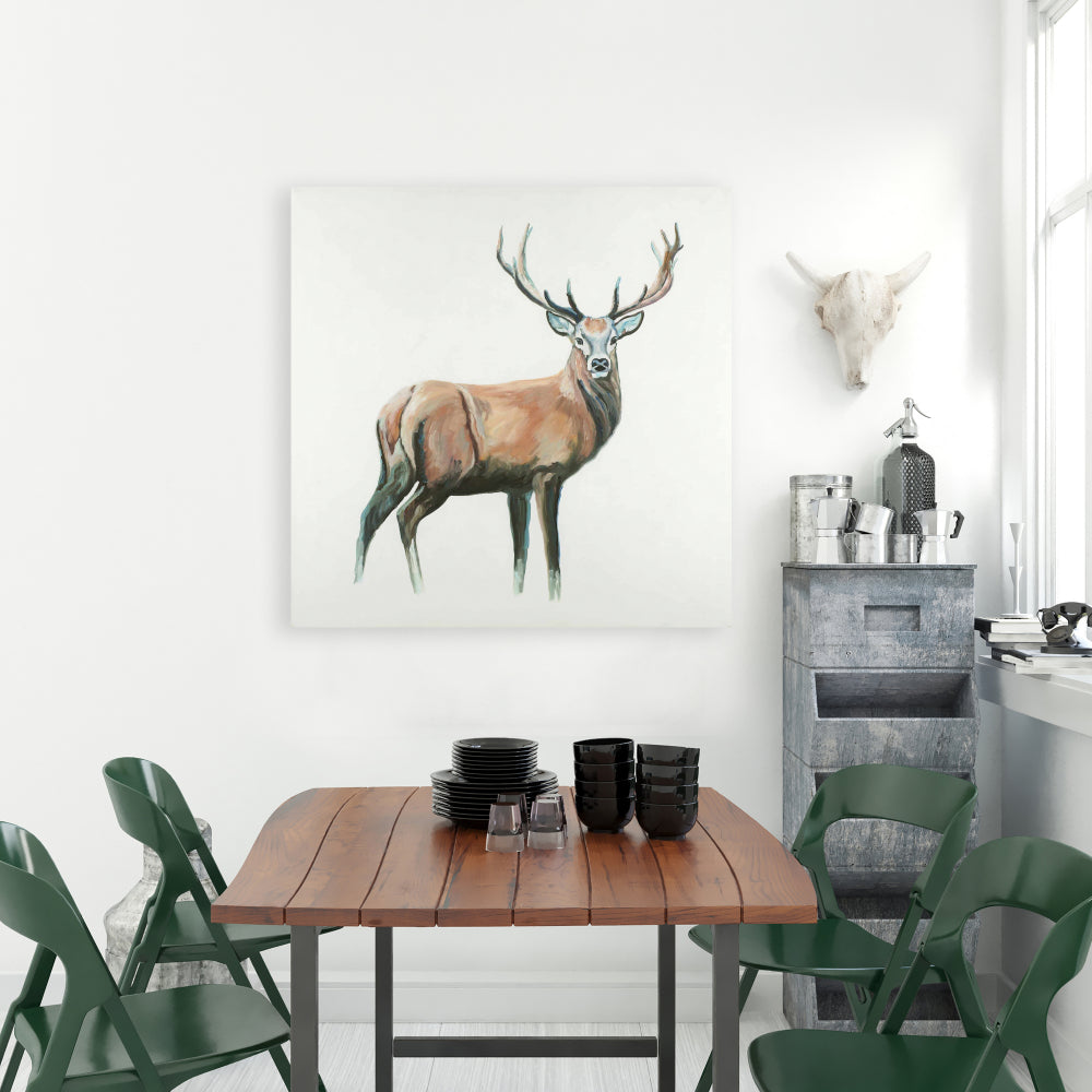 Rustic White Bedroom Canvas - Deer Art for Home Decor