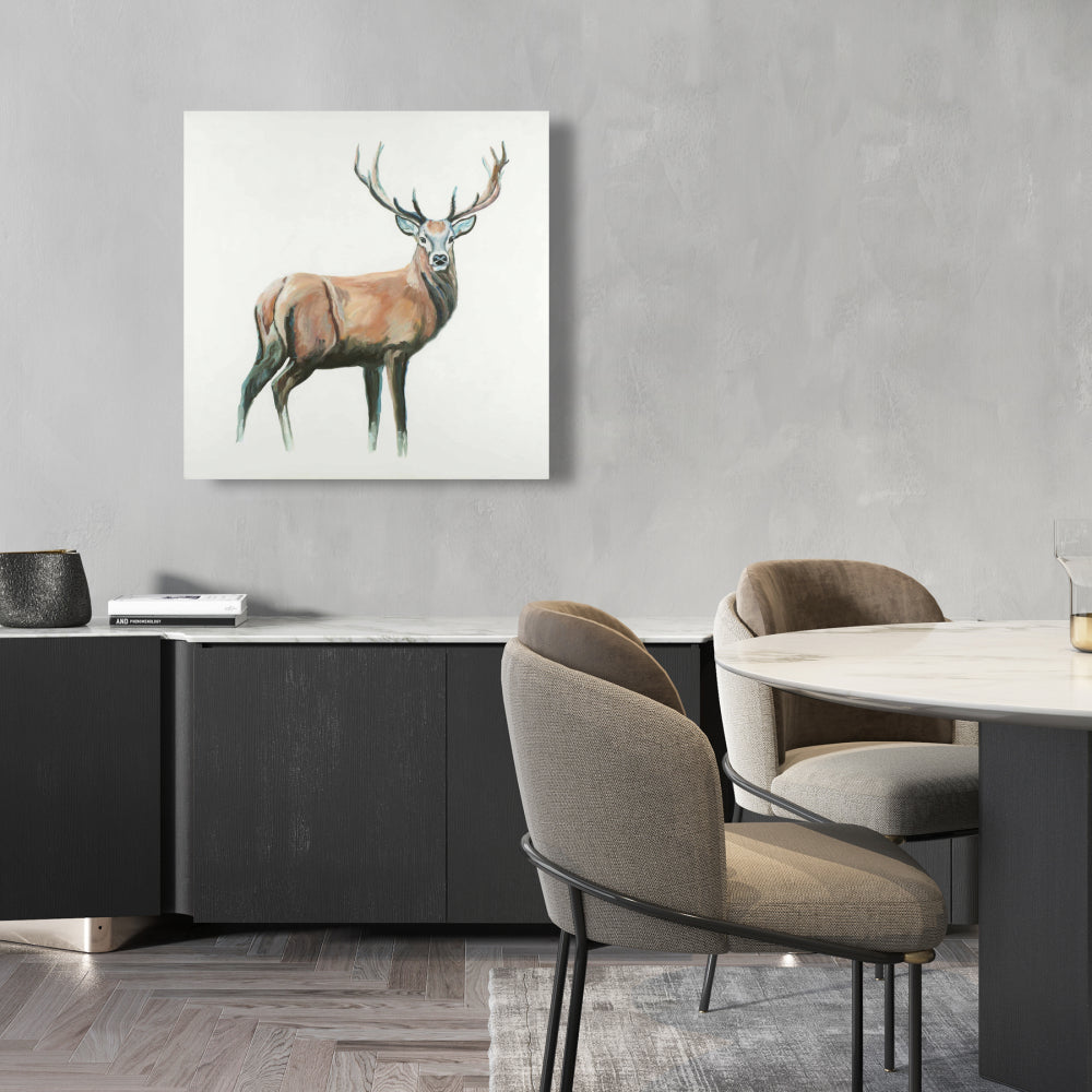 Rustic White Bedroom Canvas - Deer Art for Home Decor