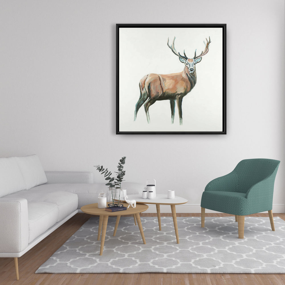 Deer Rustic Bedroom Canvas - Framed Wall Art for Home Decor